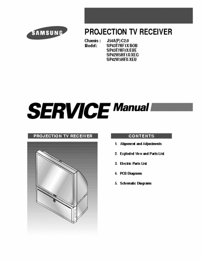 Samsung sp42w5hfx/xeu Samsung J54A(P) chassis